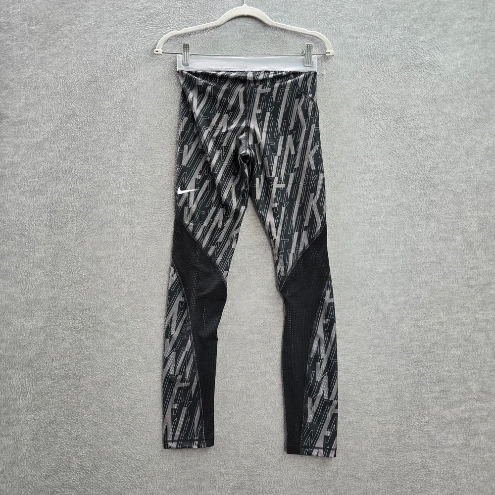 Nike Pro Women Activewear Pants Medium Hypercool Leggings Swoosh Logo 27